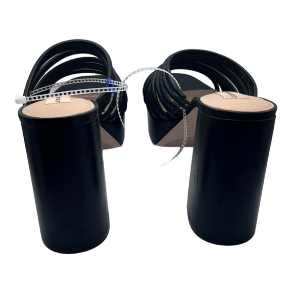 Antonio Melani Bree Tubular Black Slip On Block Heel Open Toe Sandals Size 9.5 - Picture 10 of 15